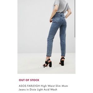 SOLD! ASOS high waist slim mom jeans acid wash 25
